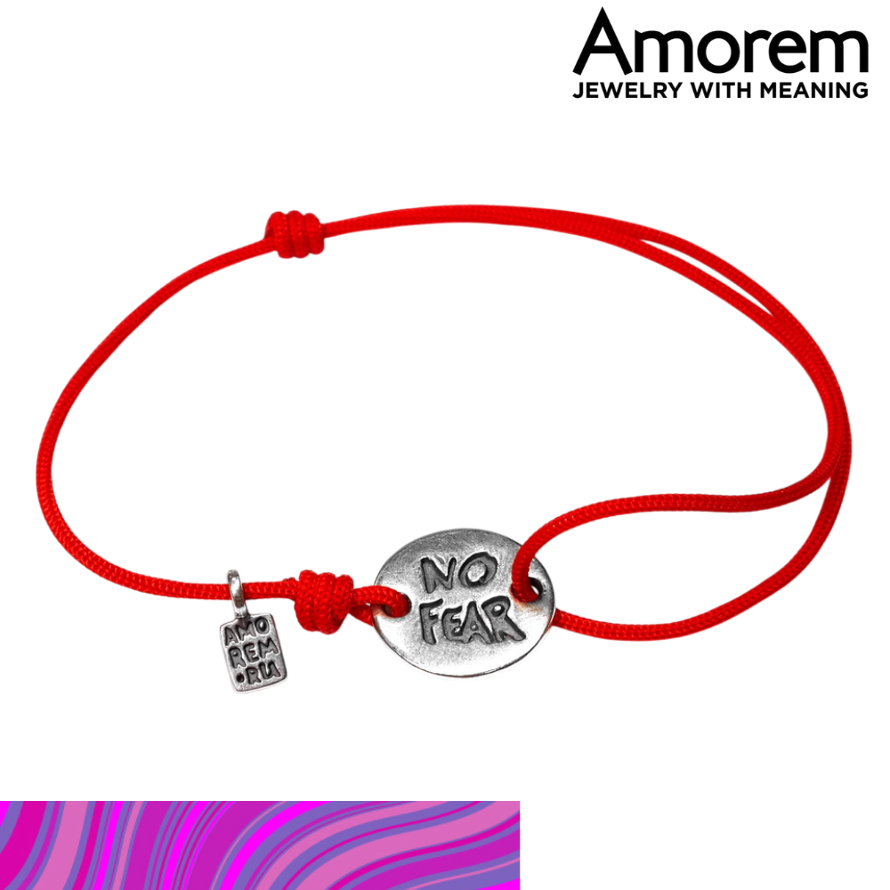 No fear bracelet, bracelet for men, for women, sterling silver