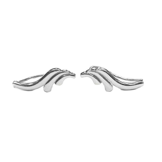 Wings Pin Earrings, sterling silver
