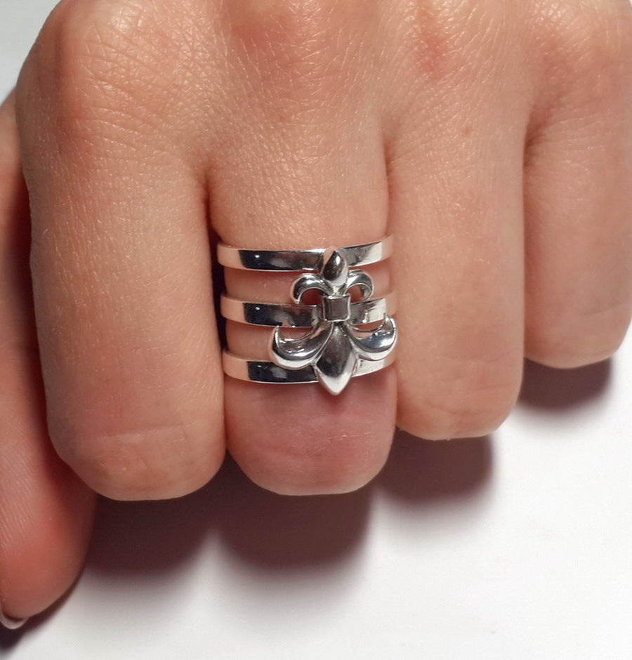 Heraldic Lily Ring, Sterling Silver