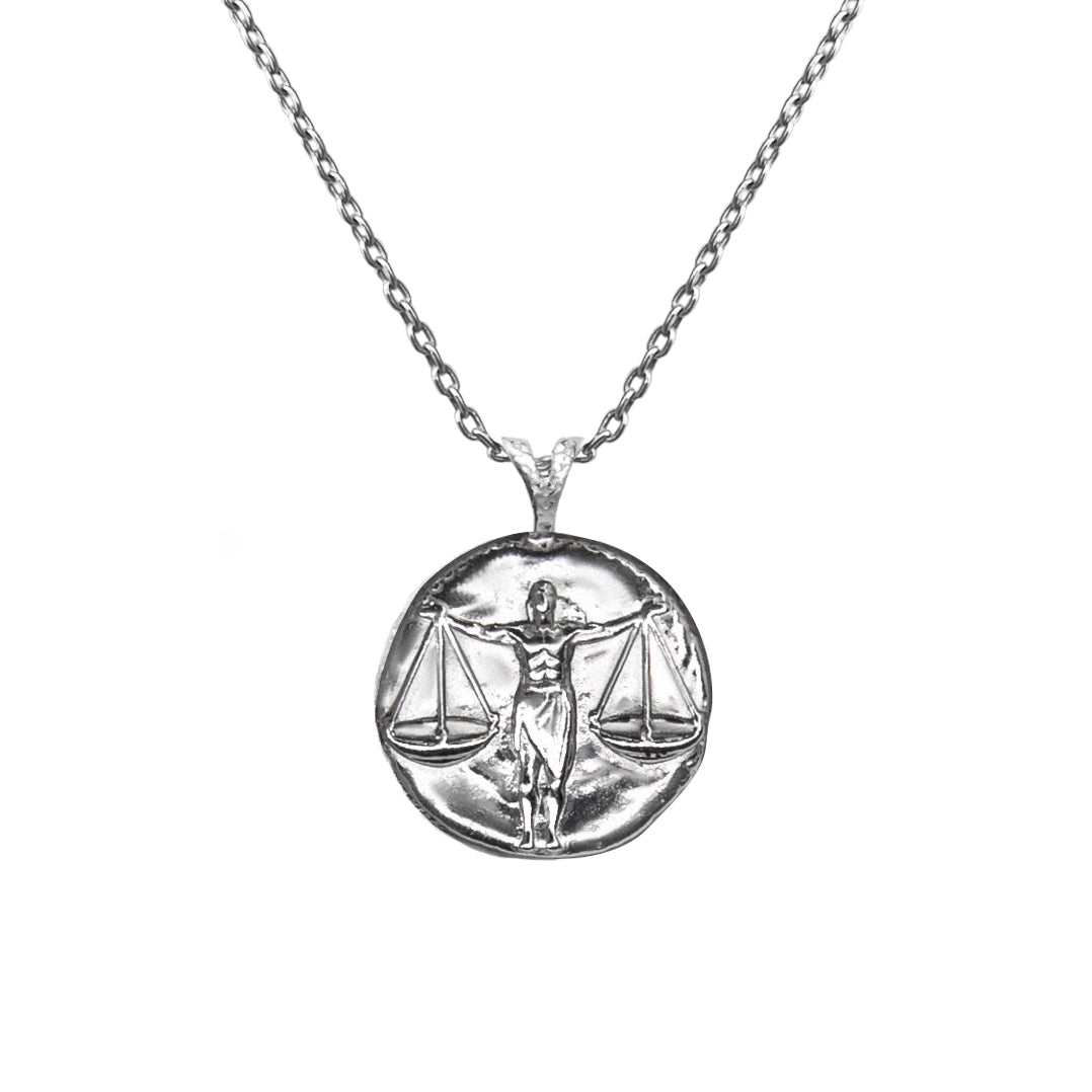 Pendant, Zodiac sign Libra  on a chain, sterling  silver