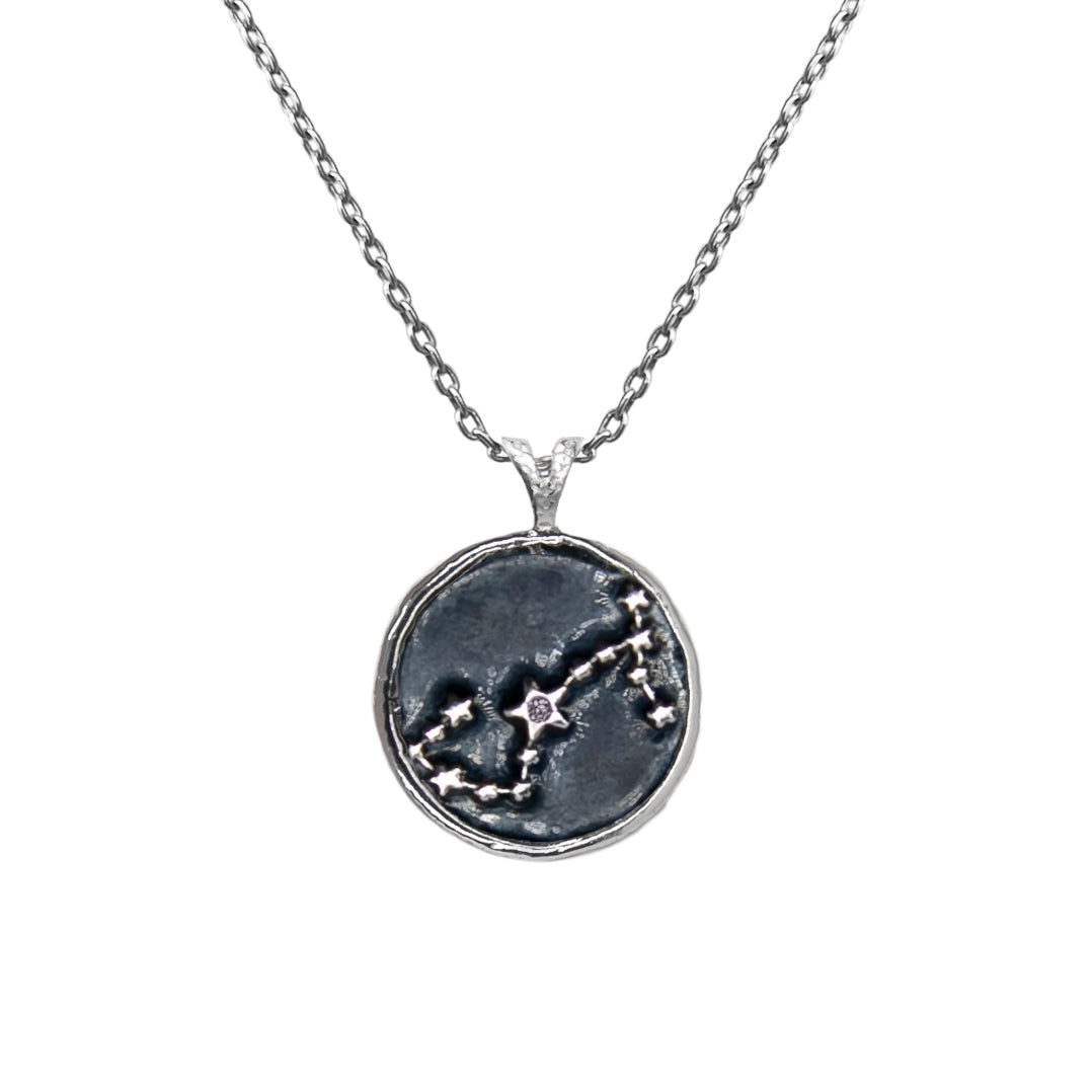 Pendant, Zodiac sign Scorpio on a chain, sterling  silver