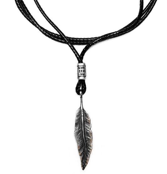 Feather pendant, sterling silver