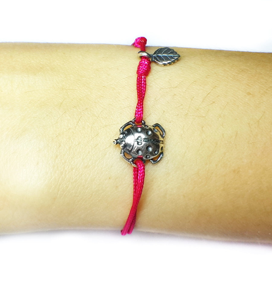 Small Ladybug bracelet, sterling silver