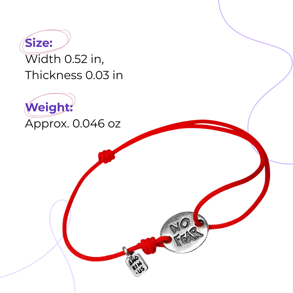 No fear bracelet, bracelet for men, for women, sterling silver