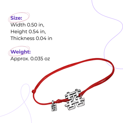 Bracelet Double Luck Double Happiness  - Feng Shui hieroglyph, silver 925