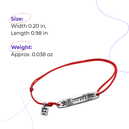Ganesha Mantra Bracelet, Silver 925