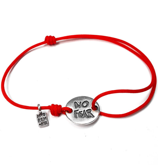 No fear bracelet, bracelet for men, for women, sterling silver