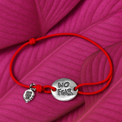 No fear bracelet, bracelet for men, for women, sterling silver