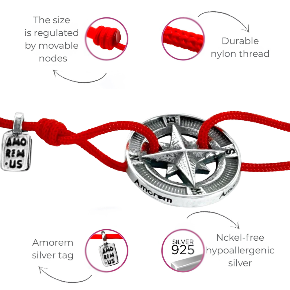 Compass Bracelet — 925 sterling silver bracelet with meaning, gift-ready by Amorem