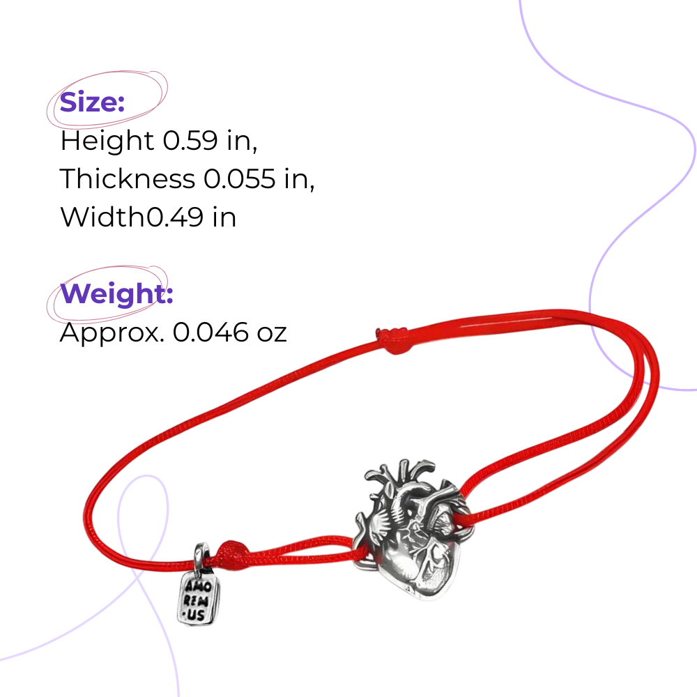 Anatomical Heart Bracelet — 925 sterling silver bracelet with meaning, gift-ready by Amorem