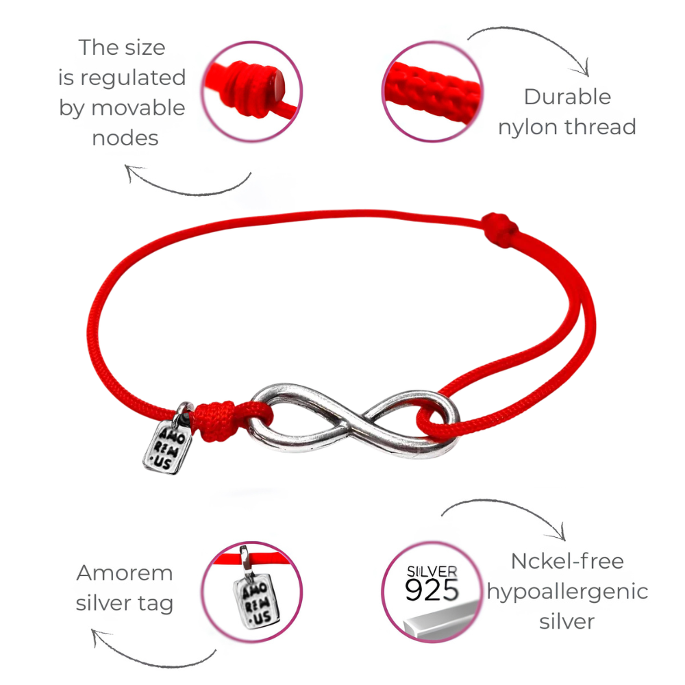 Infinity bracelet, medium, 925 silver