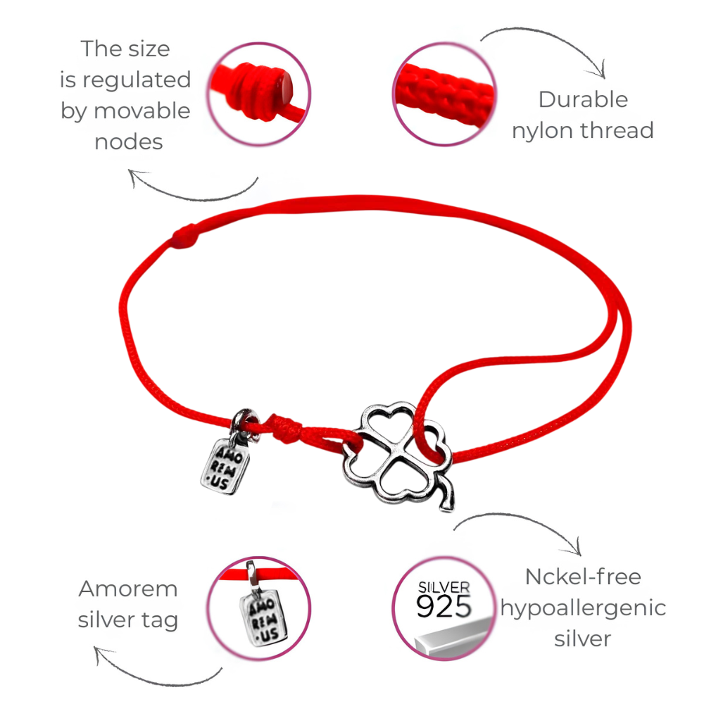 Four-Leaf Clover Bracelet — 925 sterling silver bracelet with meaning, gift-ready by Amorem