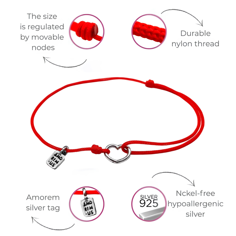 Heart Bracelet — 925 sterling silver bracelet with meaning, gift-ready by Amorem
