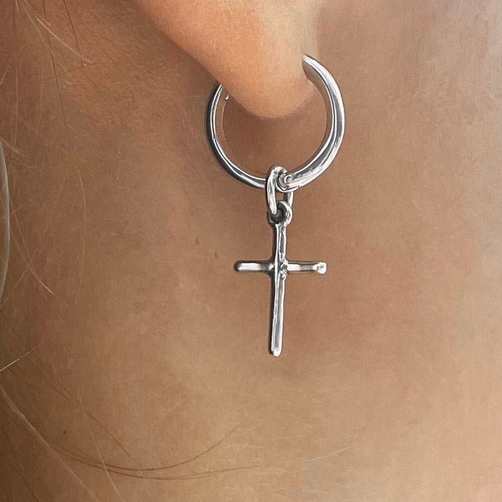 Earrings Cross, silver 925