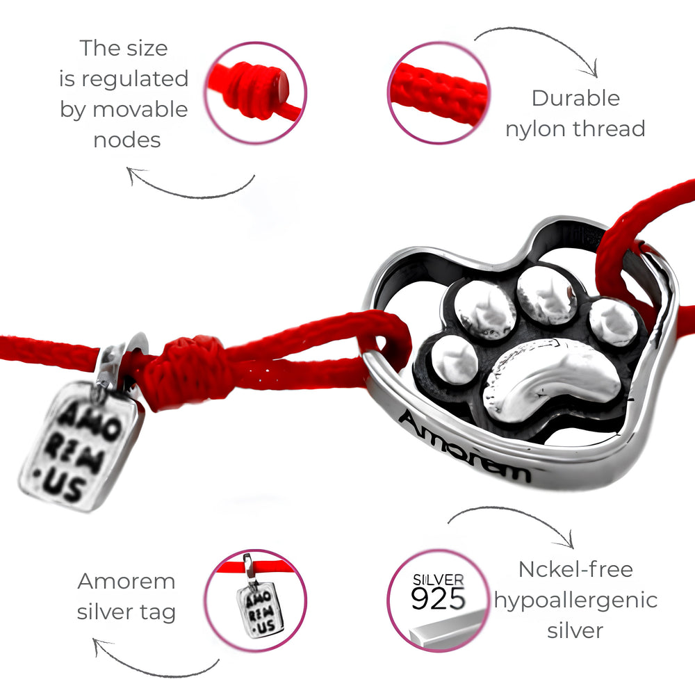 Paw Print Bracelet — 925 sterling silver bracelet with meaning, gift-ready by Amorem