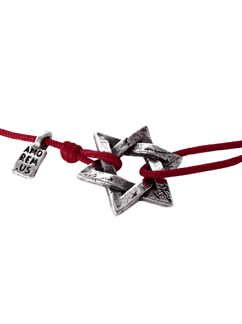 Star of David Bracelet — Burgundy thread