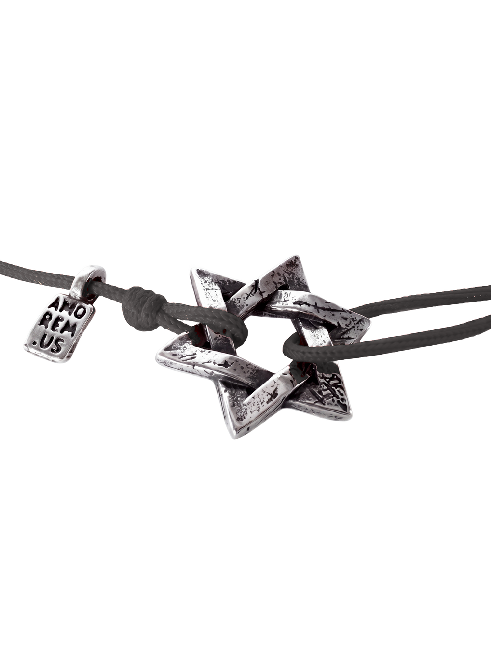 Star of David Bracelet — Charcoal thread