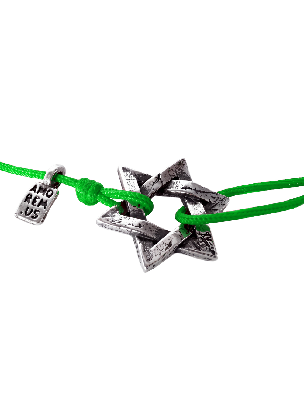 Star of David Bracelet — Green thread