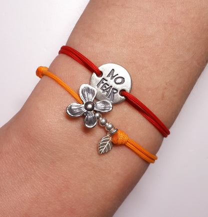 No fear bracelet, bracelet for men, for women, sterling silver