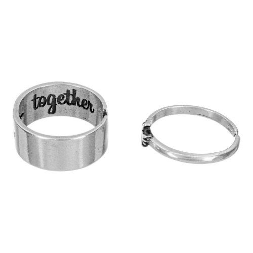 Flying together pair rings, 925 silver