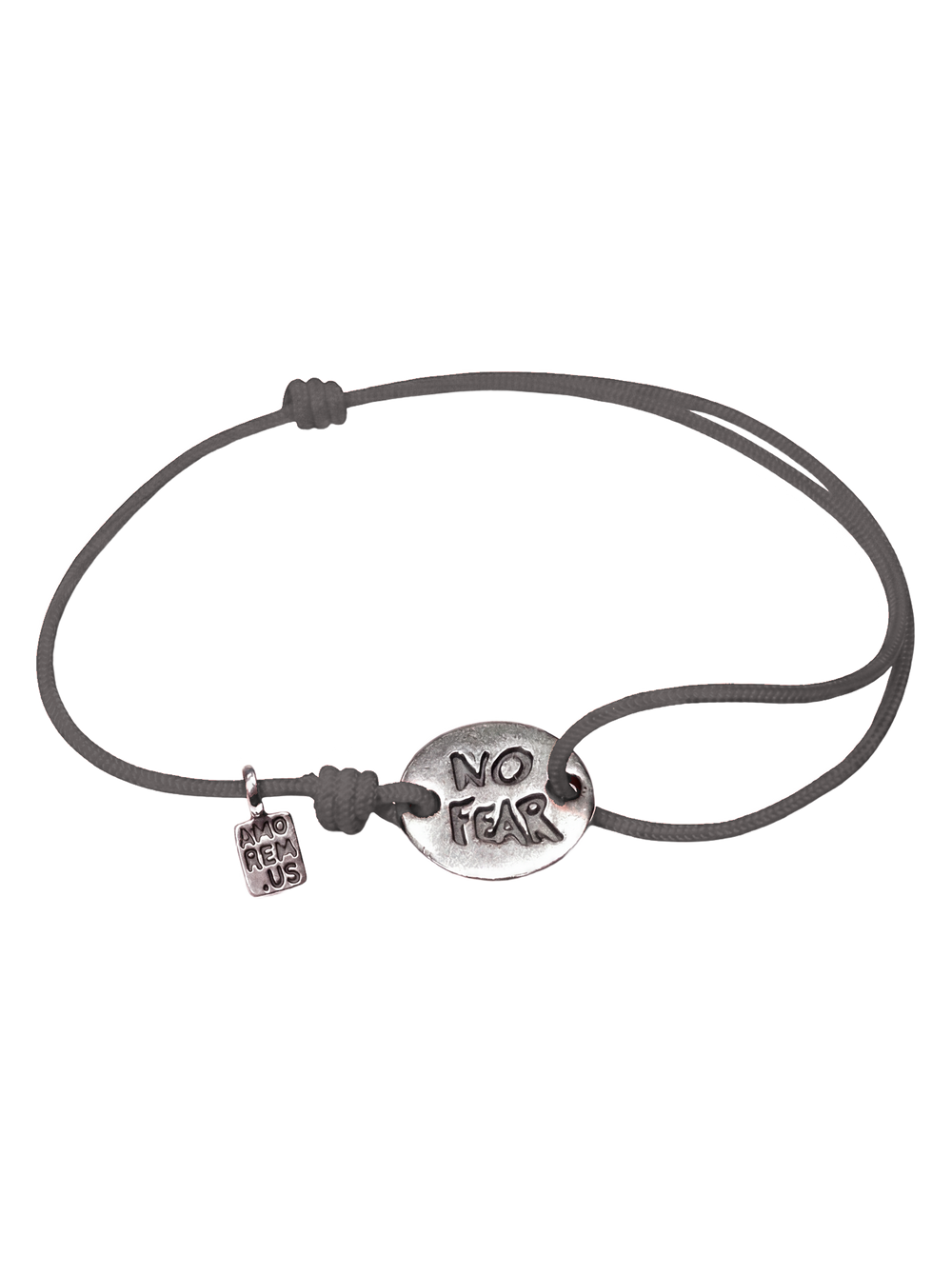 No Fear Wings Bracelet — Charcoal thread