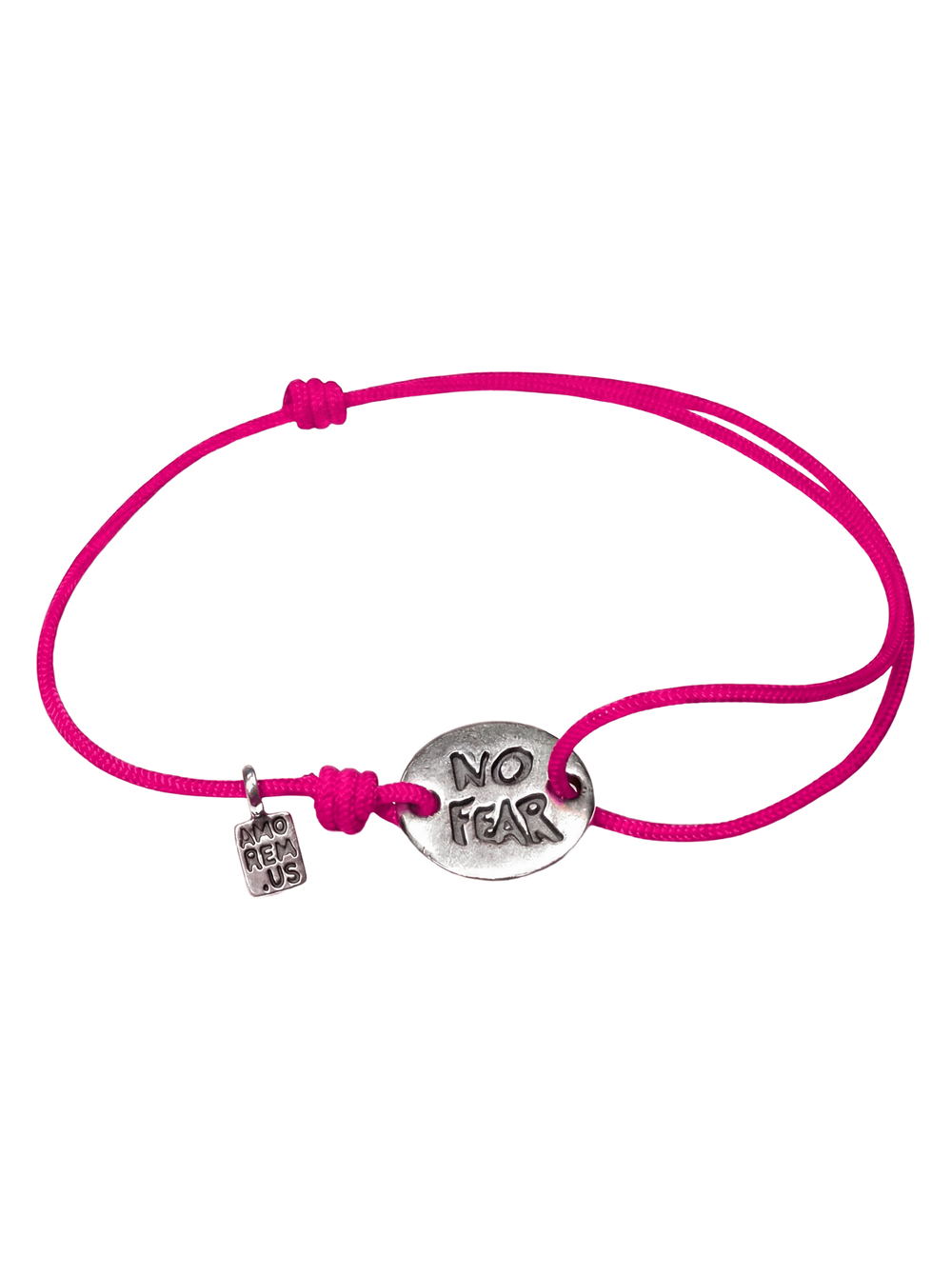 No Fear Wings Bracelet — Pink thread