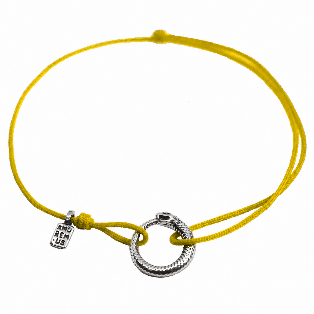 Ouroboros Bracelet — Yellow thread, sterling silver 925