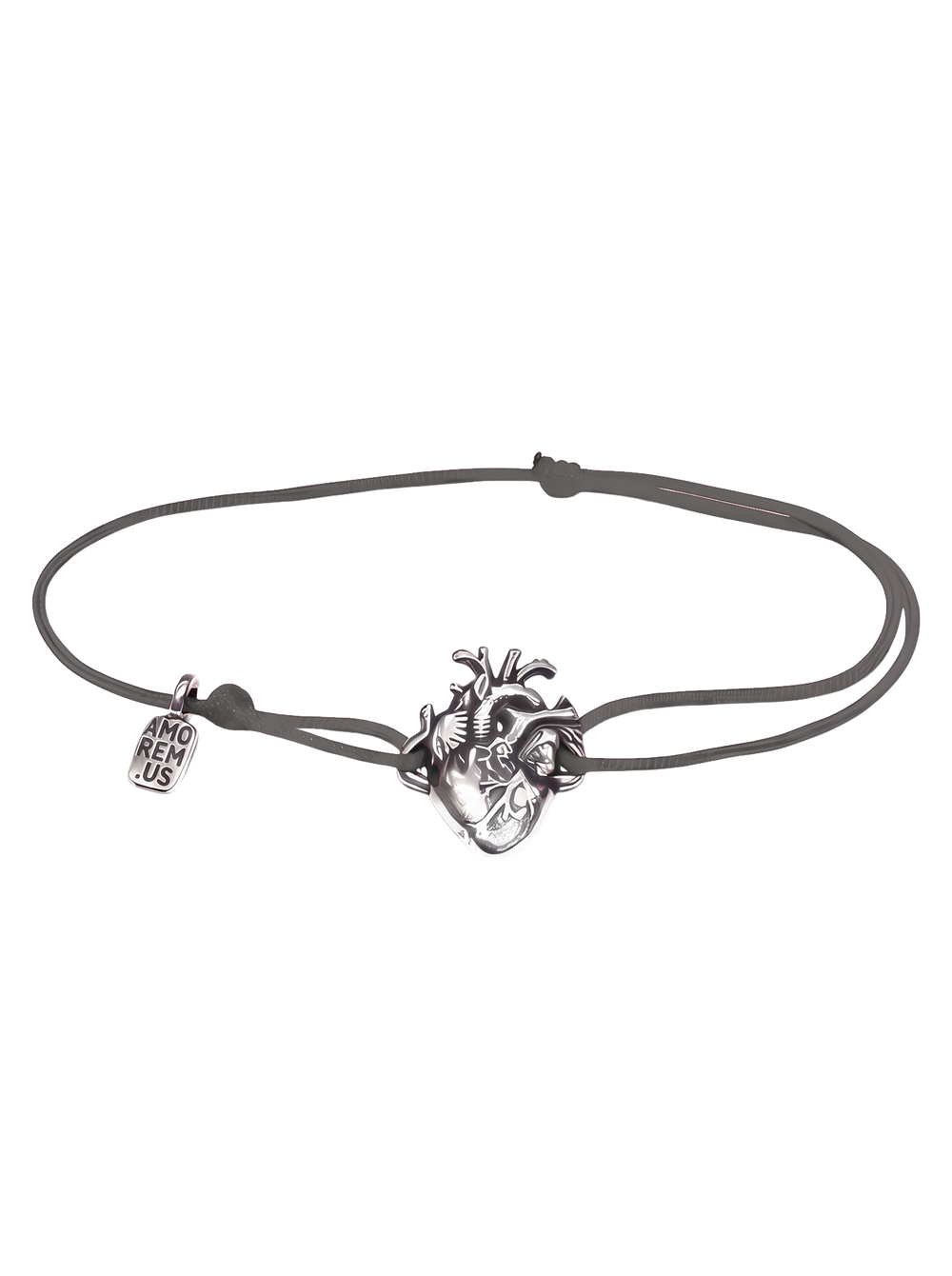 Anatomical Heart Bracelet — Charcoal thread