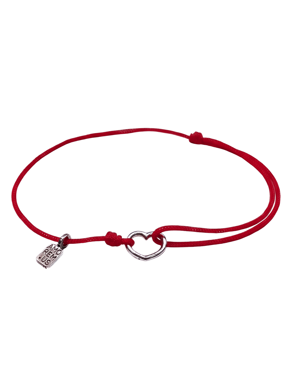 Heart Bracelet — Burgundy thread