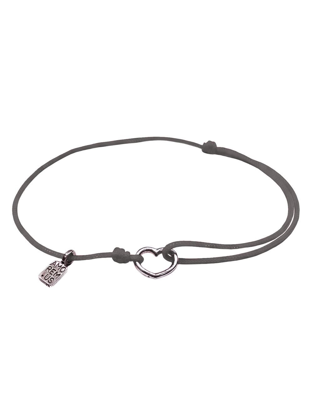 Heart Bracelet — Charcoal thread