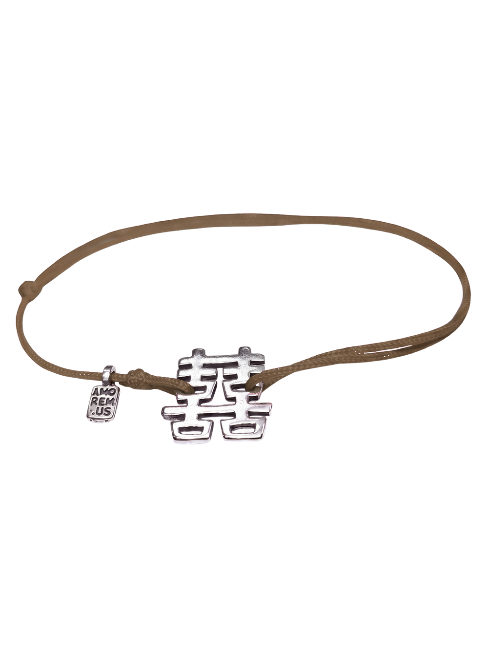 Double Happiness Bracelet — Brown thread