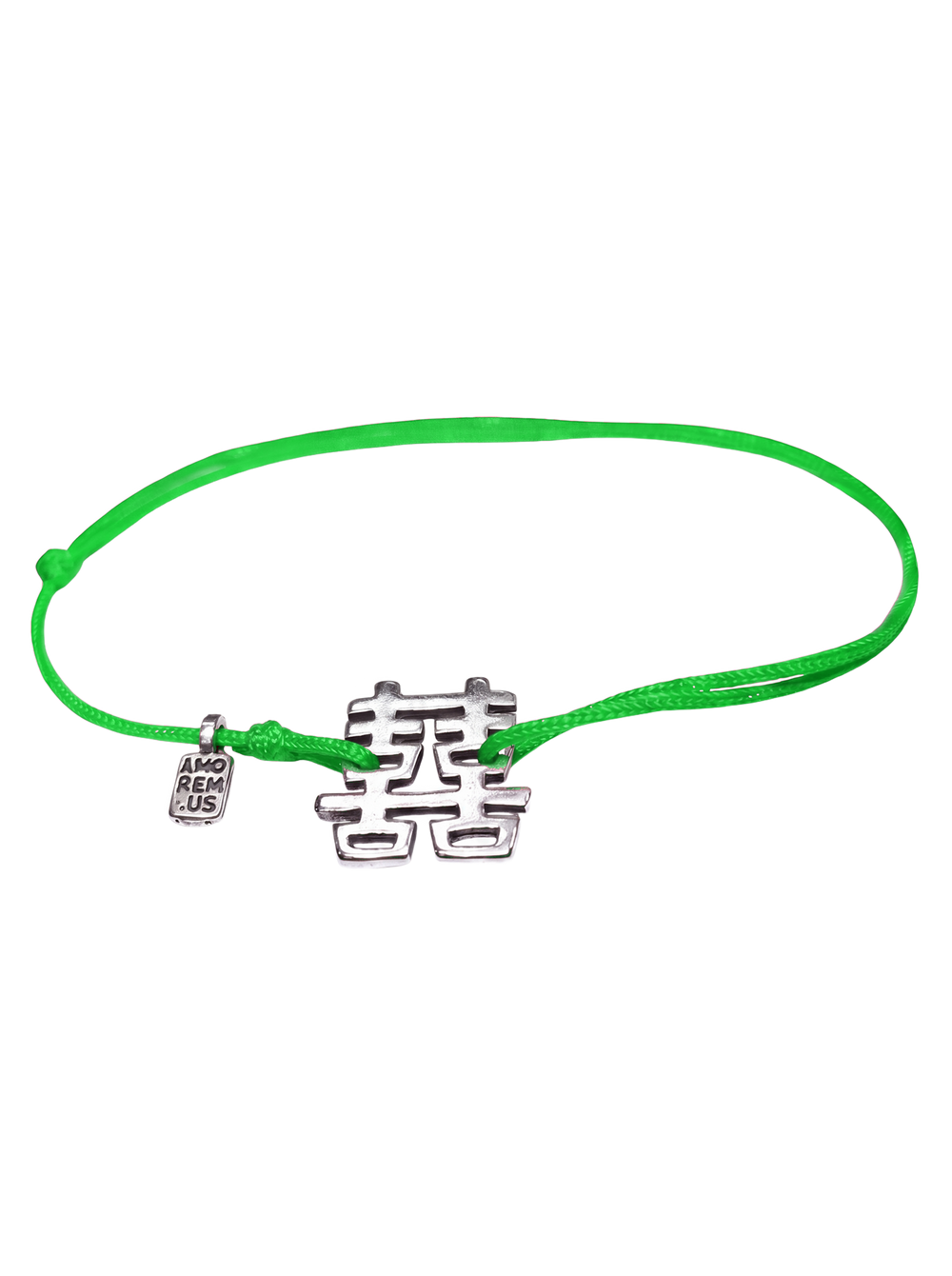 Double Happiness Bracelet — Green thread