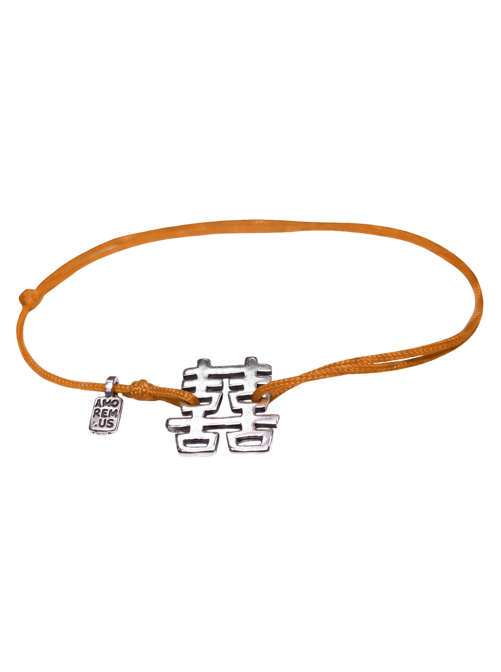 Double Happiness Bracelet — Orange thread