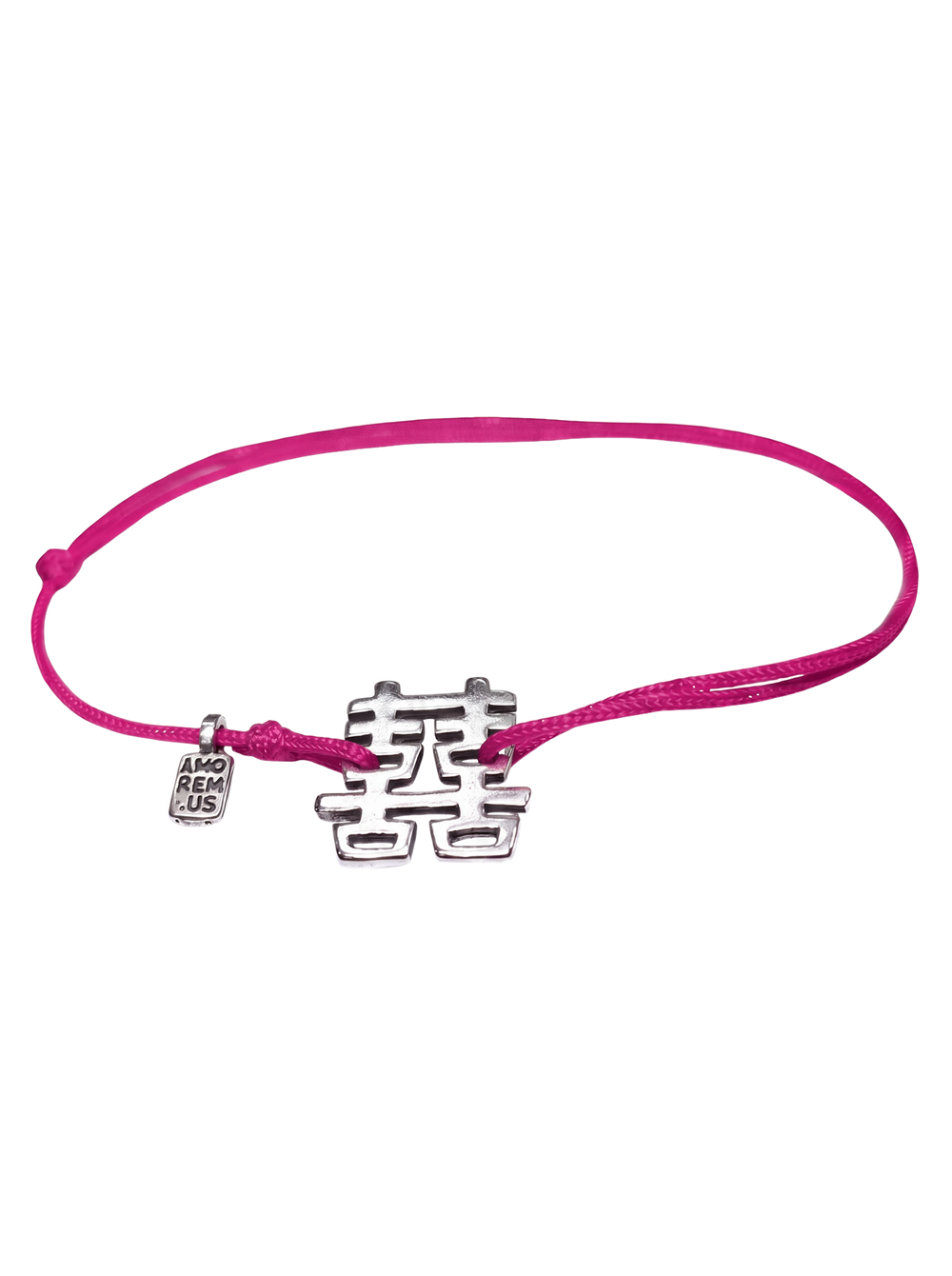 Double Happiness Bracelet — Pink thread