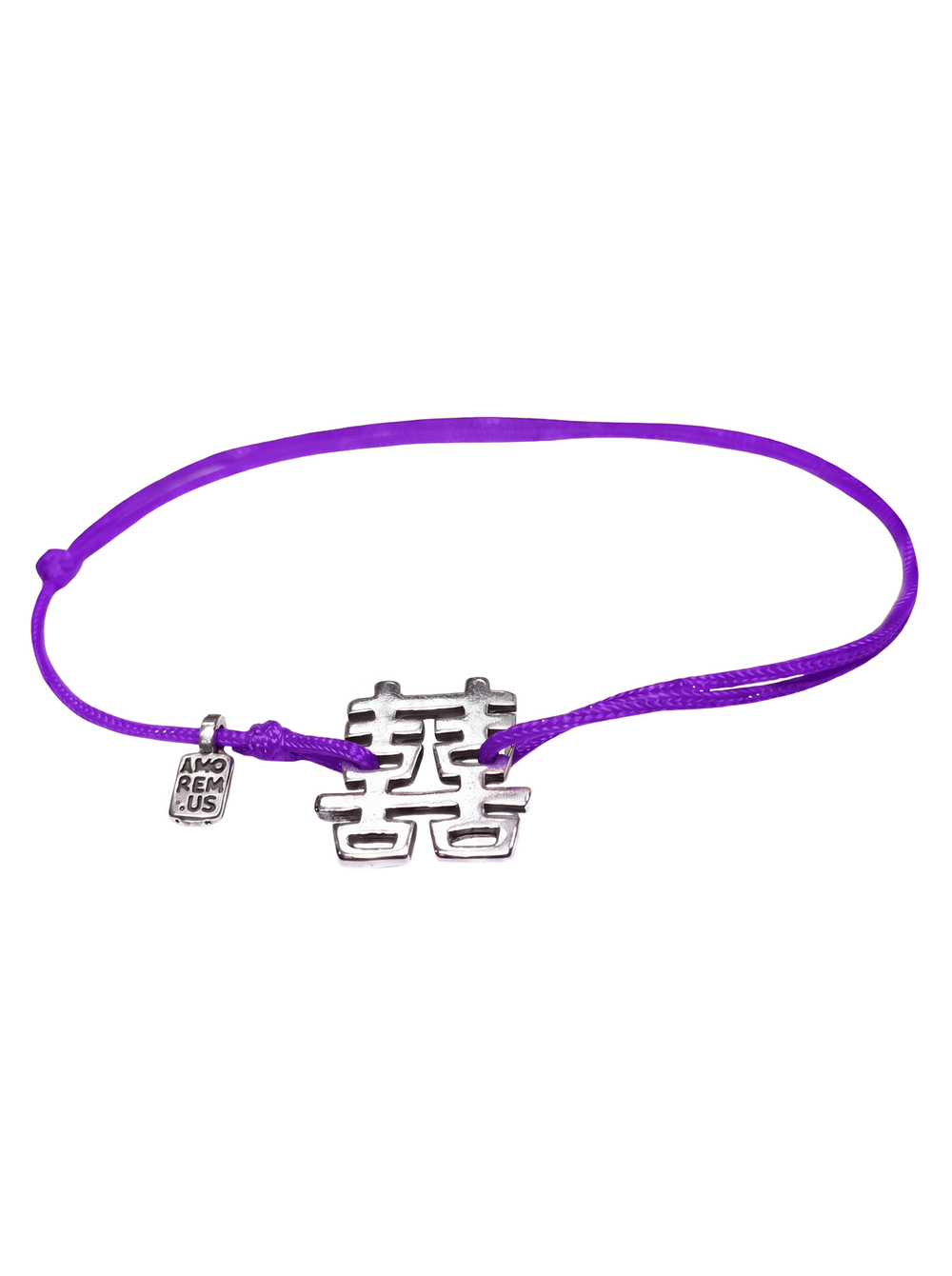Double Happiness Bracelet — Purple thread