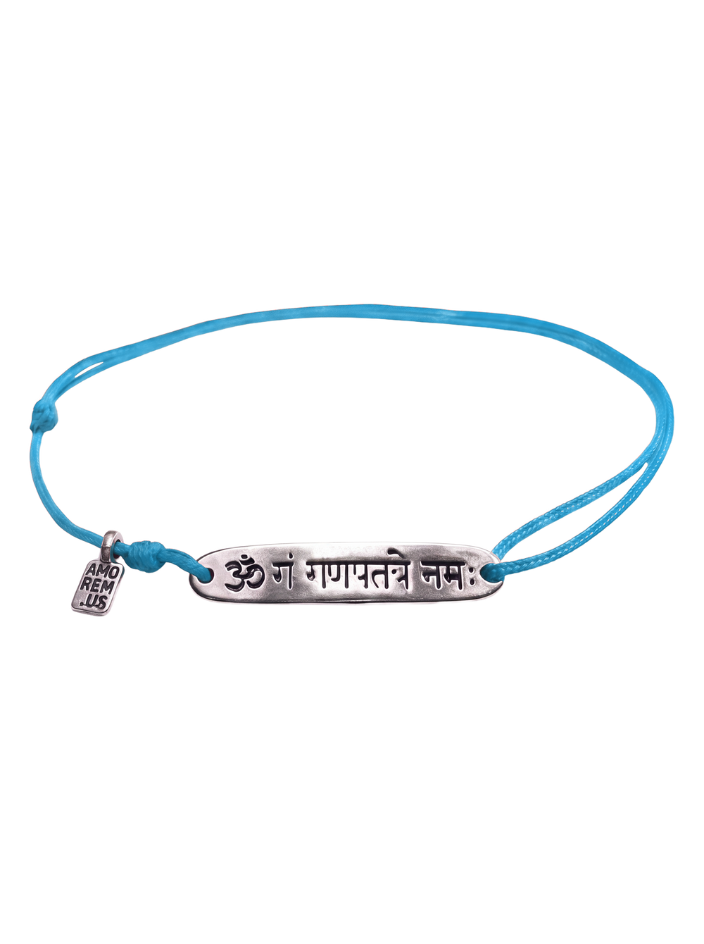 Ganesha Bracelet — 925 sterling silver bracelet on sky cord, meaningful jewelry by Amorem