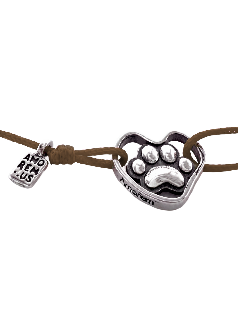 Paw Print Bracelet — Brown thread