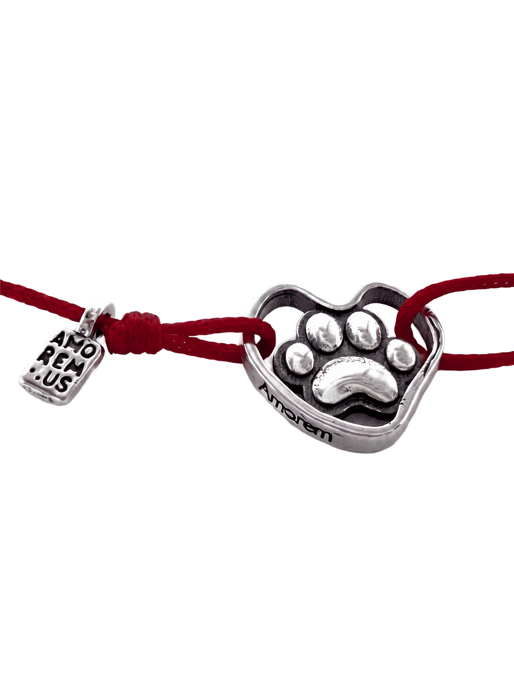 Paw Print Bracelet — Burgundy thread