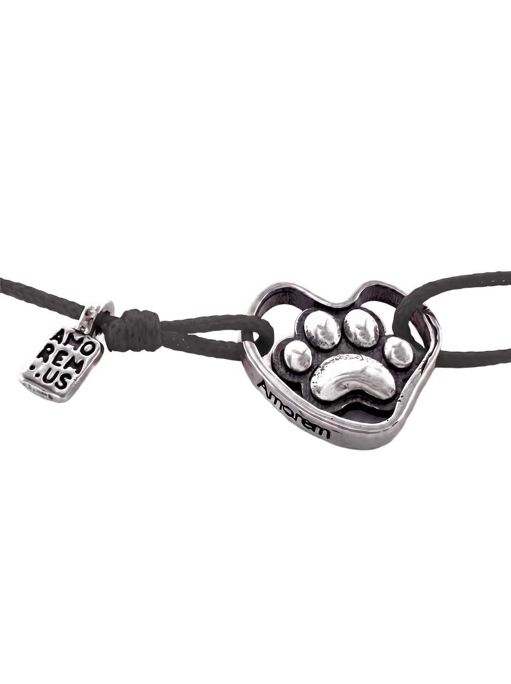 Paw Print Bracelet — Charcoal thread