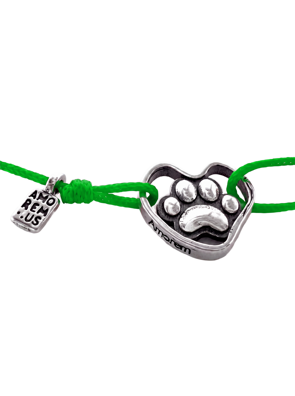 Paw Print Bracelet — Green thread