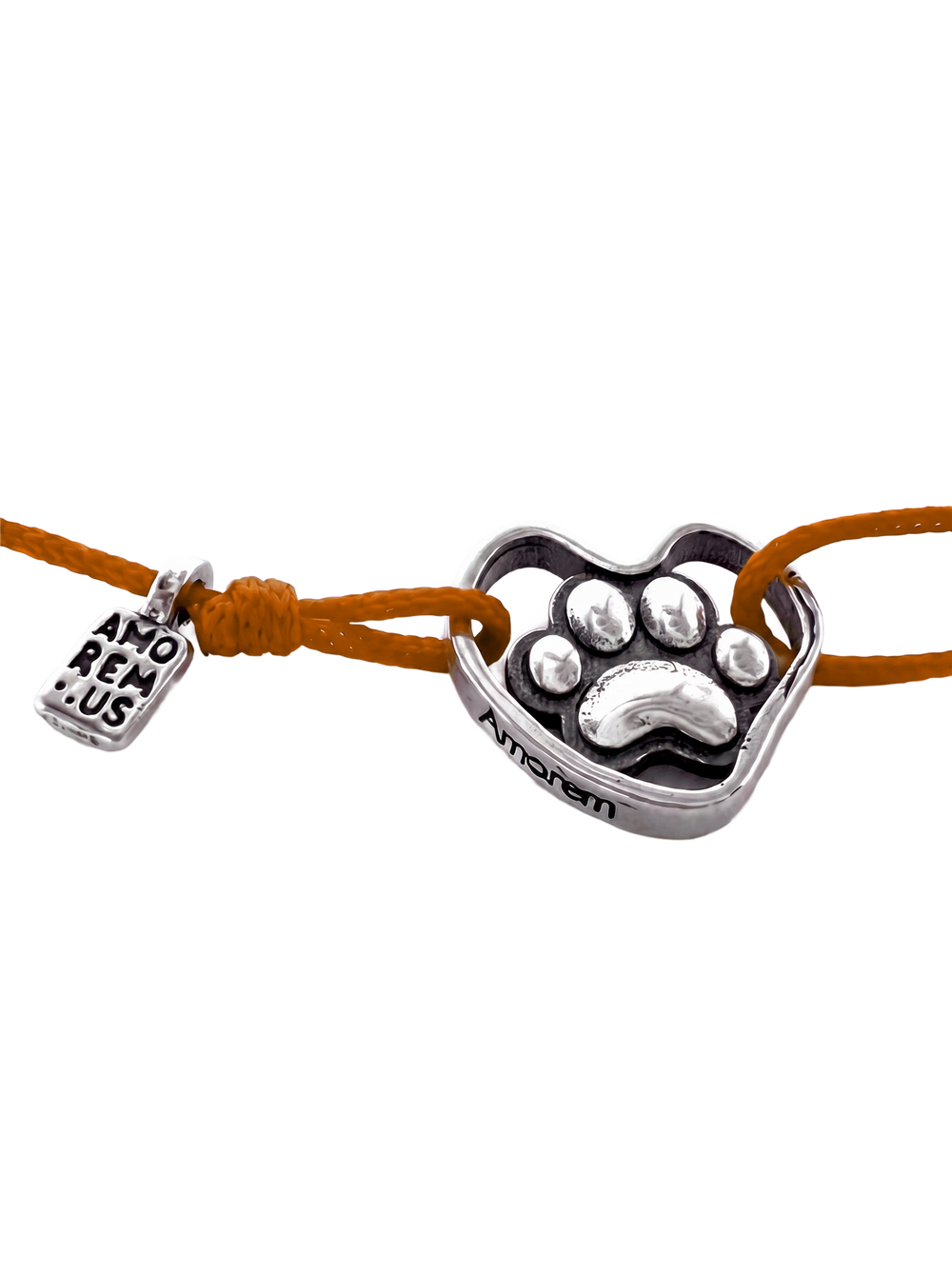 Paw Print Bracelet — Orange thread