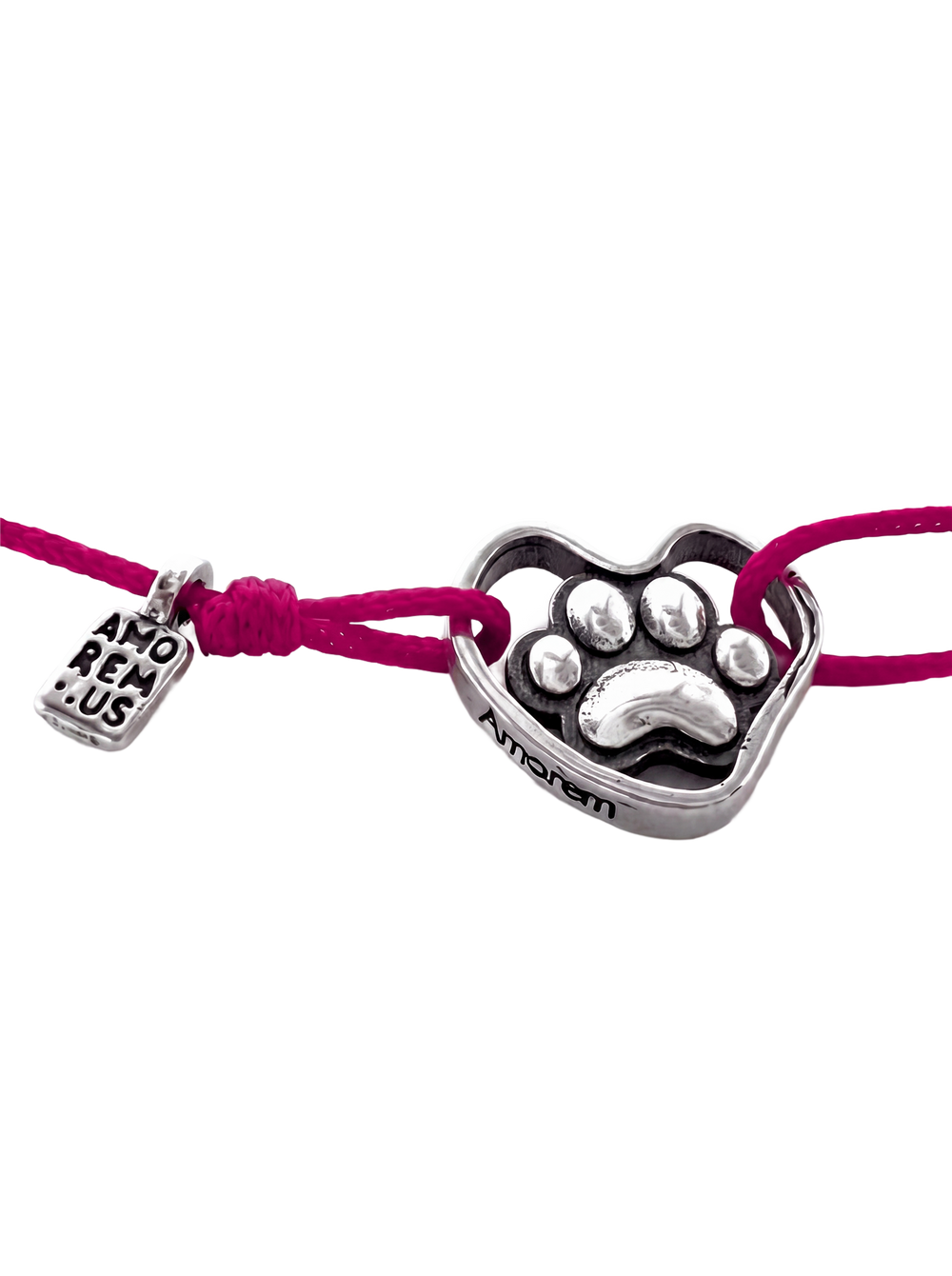 Paw Print Bracelet — Pink thread
