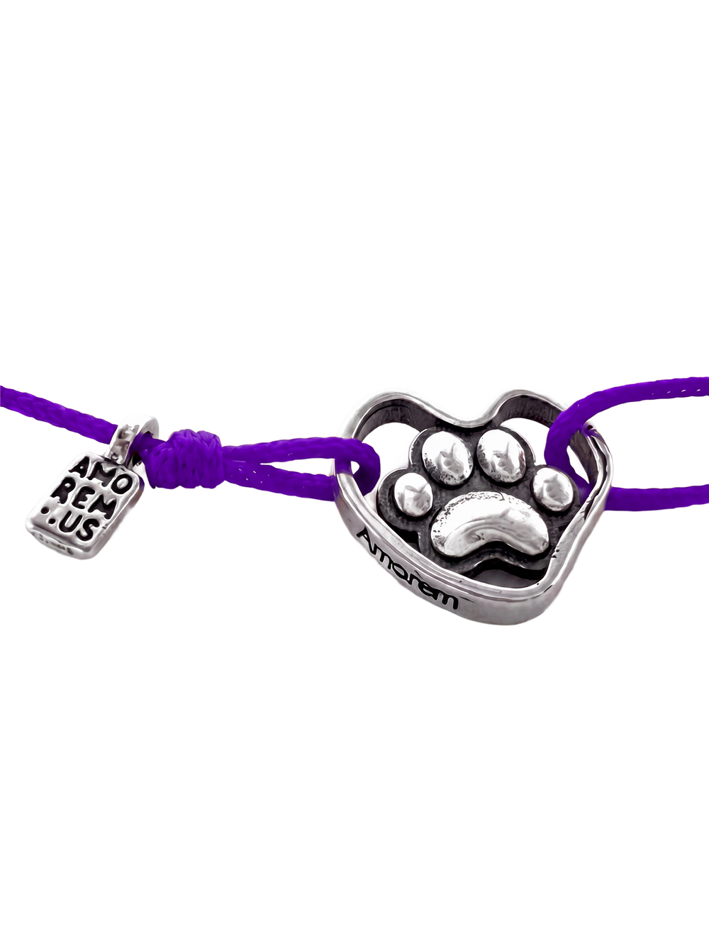 Paw Print Bracelet — Purple thread
