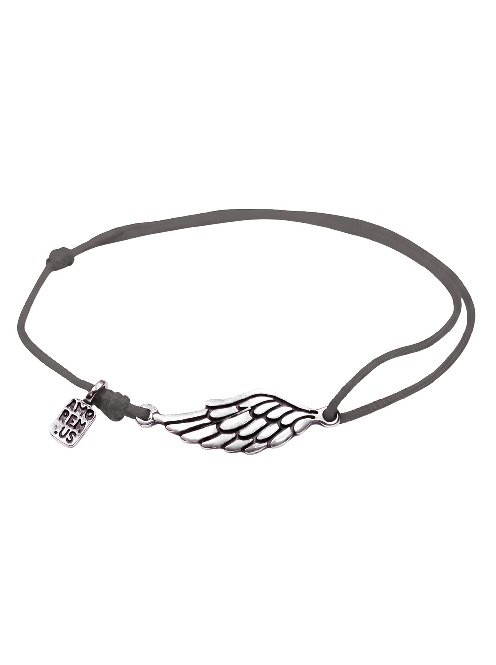 Second Wing Bracelet — Charcoal thread