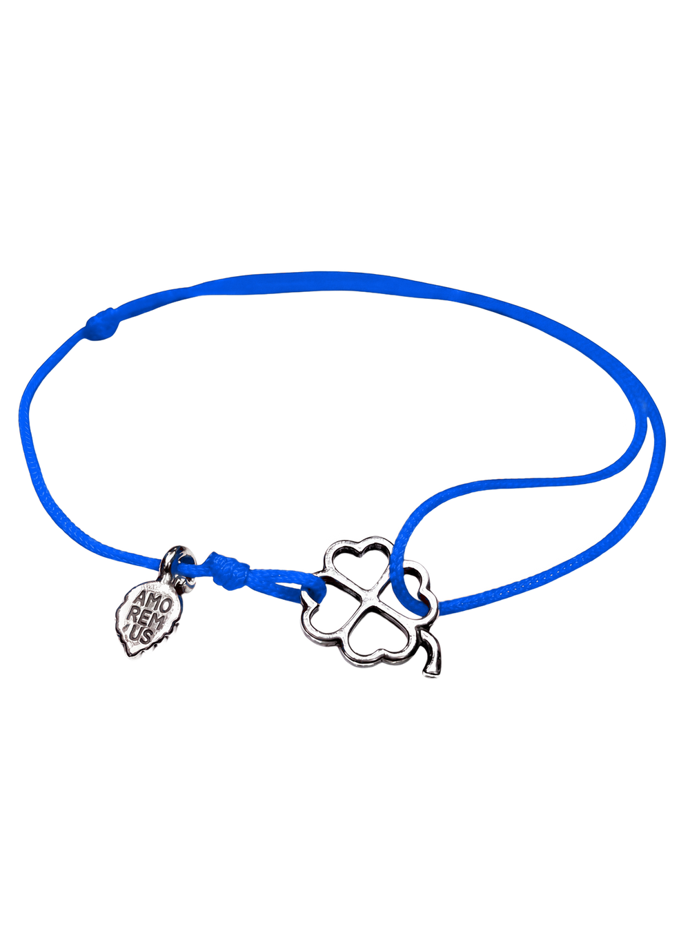 Four-Leaf Clover Bracelet — Blue thread