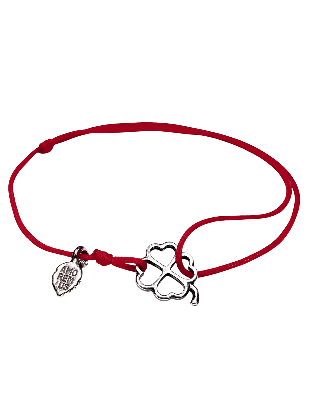 Four-Leaf Clover Bracelet — Burgundy thread