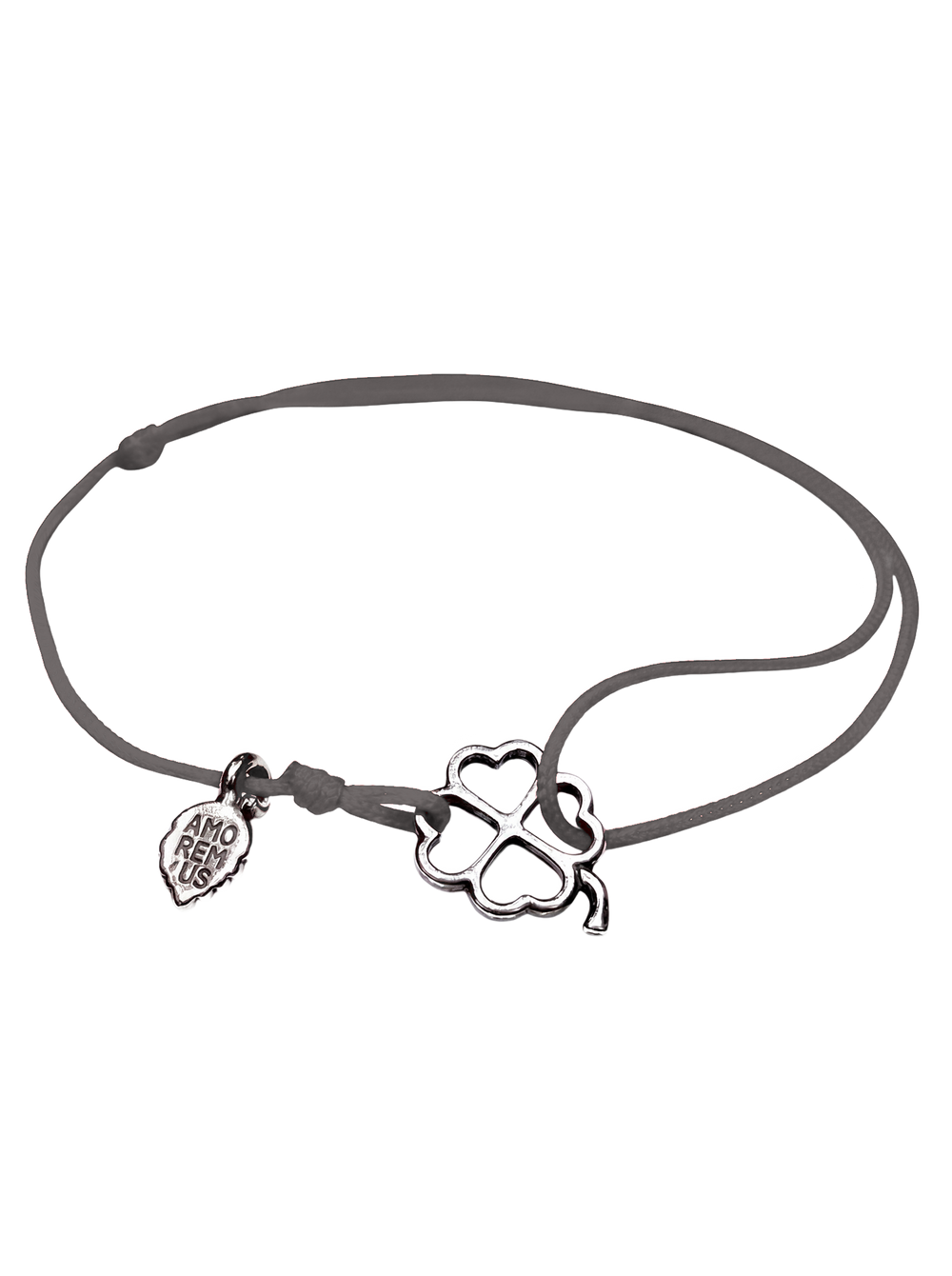 Four-Leaf Clover Bracelet — Charcoal thread