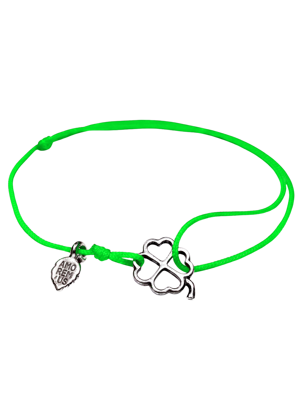 Four-Leaf Clover Bracelet — Green thread