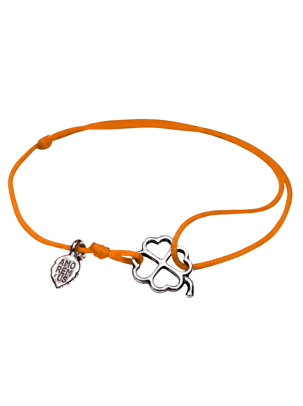 Four-Leaf Clover Bracelet — Orange thread