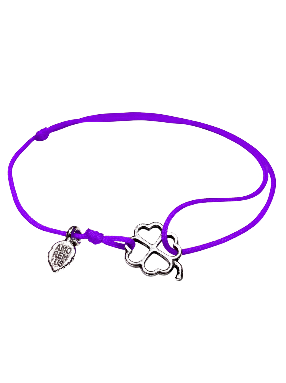 Four-Leaf Clover Bracelet — Purple thread